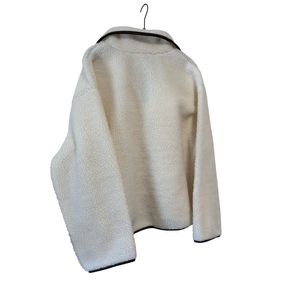 H&M Divided Teddy Fleece Pullover Medium Ivory Sherpa 1/4 Zip Cozy Jacket - Picture 9 of 9